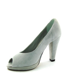 Confort 3366 Donna Open Toe camoscio grigio tacco 10 plateau
