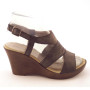 Paula Urban 113050 Donna Sandali pelle nera zeppa 10