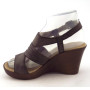 Paula Urban 113050 Donna Sandali pelle nera zeppa 10
