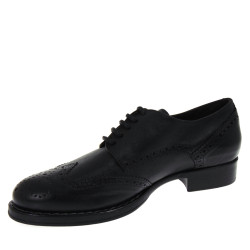 FLAMOUR 541 Scarpe Donna stile Inglese in Pelle Nera Made in Italy