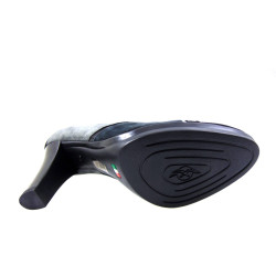 ILARIO MORELLI 1544 Francesine Donna Tacco 80 Camoscio e Vernice Nero e Grigio