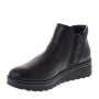 AGORA 47003 Stivaletti Casual Donna Pelle Nero Tacco Zeppa 4Cm Suola Gomma