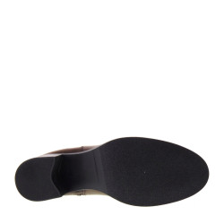 AGORA GV32 Stivaletti Casual Donna Pelle Marrone  Tacco Grosso 5Cm Suola Gomma