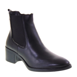 AGORA GV32 Stivaletti Casual Donna Pelle Nero Tacco Grosso 5Cm Suola Gomma
