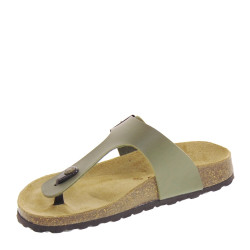 BIO BIO CALLIA Infradito Bio Donna Pelle Kaki  Suola Gomma