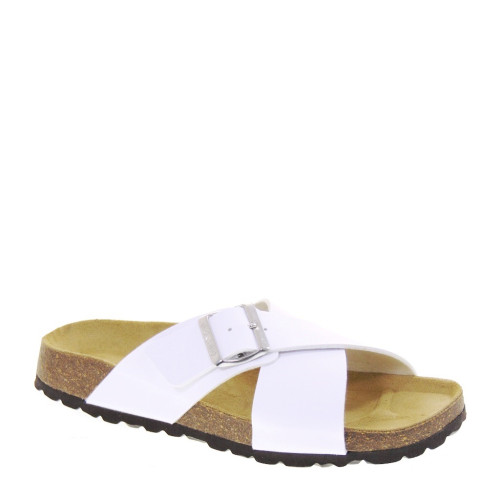 BIO BIO CANDY Sandali Ciabatte Bio Donna Pelle Bianco  Suola Gomma