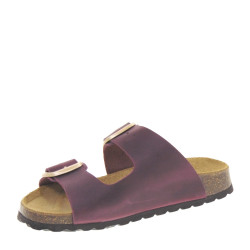 BIO BIO DAENAAPURE Sandali Ciabatte Bio Donna Pelle Bourdeaux  Suola Gomma