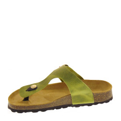 BIO BIO DENKAAPURE Infradito Bio Donna Pelle Verde  Suola Gomma Light