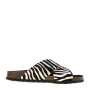 BIO BIO KALIMZEBRA Sandali Ciabatte Bio Donna Cavallino Bianco Nero  Suola Gomma Light