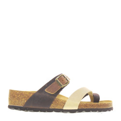 BIO BIO RITAAPURE Infradito Bio Donna Pelle Cuoio Tacco Zeppa 3Cm Suola Gomma