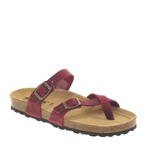 BIOLINE 227 Infradito Bio Donna Pelle Bordeaux  Suola Gomma
