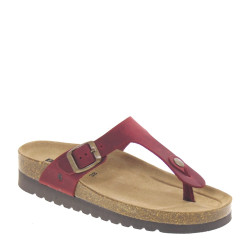 BIOLINE 3990 Infradito Bio Donna Pelle Bordeaux  Suola Gomma