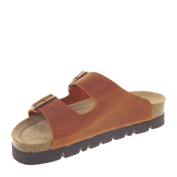 BIOLINE 9420 Sandali Ciabatte Bio Donna Pelle Cuoio  Suola Gomma