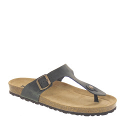 BIOLINE 990 Infradito Bio Uomo Pelle Antracite  Suola Gomma