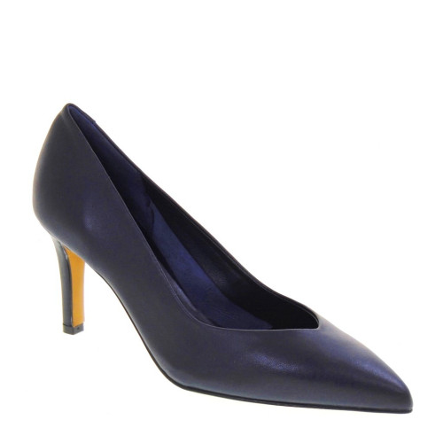 BRERA 1002 Decollete Cerimonia Donna Pelle Blu Notte Tacco Spillo 7Cm Suola Gomma