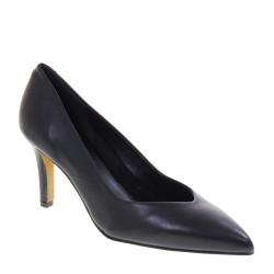 BRERA 1002 Decollete Cerimonia Donna Pelle Nero Tacco Spillo 7Cm Suola Gomma