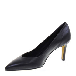 BRERA 1002 Decollete Cerimonia Donna Pelle Nero Tacco Spillo 7Cm Suola Gomma