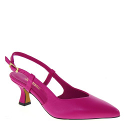 BRERA 4303 Slingback Casual Donna Pelle Fuxia Tacco Stiletto 5Cm Suola Gomma