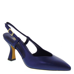 BRERA 4403 Slingback Casual Donna Pelle Blu Tacco Stiletto 7Cm Suola Gomma