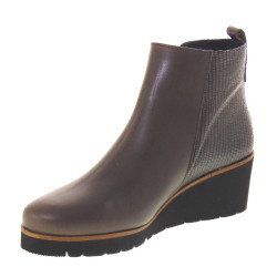 CALLAGHAN 24515 Stivaletti Casual Donna Chap Pelle Taupe Tacco Zeppa 5Cm Suola Extralight