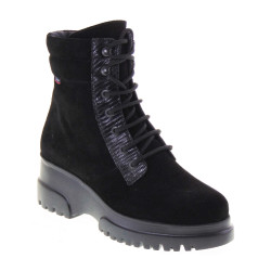 CALLAGHAN 27212 Stivaletti Casual Donna White Scamosciato Nero Tacco Zeppa 6Cm Suola Extralight