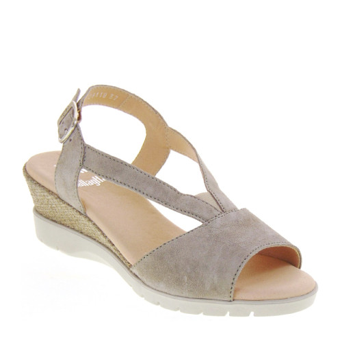 CALLAGHAN 29118 Sandali Confort Donna Esperanza Scamosciato Taupe Tacco Zeppa 6Cm Suola Extralight