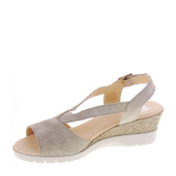 CALLAGHAN 29118 Sandali Confort Donna Esperanza Scamosciato Taupe Tacco Zeppa 6Cm Suola Extralight