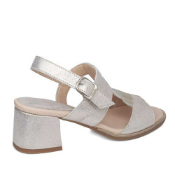 CALLAGHAN 29211 Sandali Moda Donna Kibow Pelle Laminata Platino Tacco Grosso 6Cm Suola Gomma CALLAGHAN 29211 Sandali Moda Donna Kibow Pelle Laminata Platino Tacco Grosso 6Cm Suola Gomma