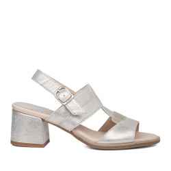 CALLAGHAN 29211 Sandali Moda Donna Kibow Pelle Laminata Platino Tacco Grosso 6Cm Suola Gomma CALLAGHAN 29211 Sandali Moda Donna Kibow Pelle Laminata Platino Tacco Grosso 6Cm Suola Gomma