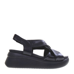 CALLAGHAN 29904 Sandali Sportivi Donna Llana Pelle Nero Tacco Zeppa 5Cm Suola Extralight