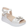 CALLAGHAN 29916 Sandali Sportivi Donna Llana Pelle Laminata Bianco Tacco Zeppa 6Cm Suola Extralight CALLAGHAN 29916 Sandali Sportivi Donna Llana Pelle Laminata Bianco Tacco Zeppa 6Cm Suola Extralight
