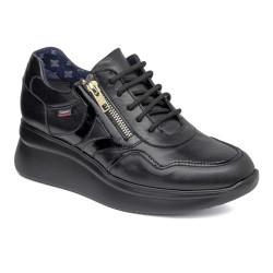 CALLAGHAN 30008 Sneaker Casual Donna Hanna Pelle Nero Tacco Zeppa 5Cm Suola Extralight