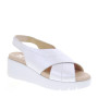 CALLAGHAN 32007 Sandali Moda Donna Bera Pelle Laminata Bianco Tacco Zeppa 6Cm Suola Extralight