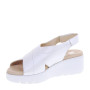 CALLAGHAN 32007 Sandali Moda Donna Bera Pelle Laminata Bianco Tacco Zeppa 6Cm Suola Extralight