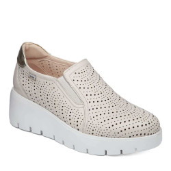 CALLAGHAN 32103 Mocassini Casual Donna Amal Pelle Beige Tacco Zeppa 5Cm Suola Extralight