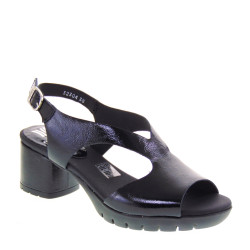 CALLAGHAN 32304 Sandali Sportivi Donna Matera Vernice Nero Tacco Grosso 6Cm Suola Gomma