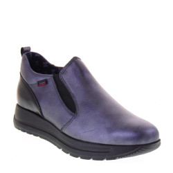 CALLAGHAN 40728 Slip On Casual Donna Nego Pelle Grigio Tacco Zeppa 3Cm Suola Extralight