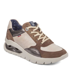 CALLAGHAN 45820 Sneaker Casual Donna Aria Pelle Camoscio Beige Tacco Zeppa 4Cm Suola Extralight