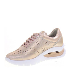 CALLAGHAN 45822 Sneaker Casual Donna Aria Pelle Laminata Cipria Tacco Zeppa 4Cm Suola Extralight