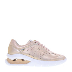 CALLAGHAN 45822 Sneaker Casual Donna Aria Pelle Laminata Cipria Tacco Zeppa 4Cm Suola Extralight