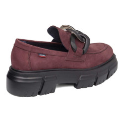 CALLAGHAN 51900 Mocassini Casual Donna Blondy Nubuk Rosso Tacco Grosso 4Cm Suola Extralight
