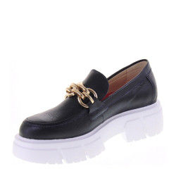 CALLAGHAN 51906 Mocassini Casual Donna Blondy Pelle Blu Tacco Grosso 5Cm Suola Extralight