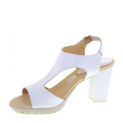 CALLAGHAN 99133 Sandali Sportivi Donna Judit Pelle Bianco Tacco Grosso 8Cm Suola Extralight