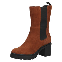 CAPRICE 25420 Stivaletti Casual Donna Scamosciato Marrone  Tacco Grosso 6Cm Suola Gomma Gambale Caviglia