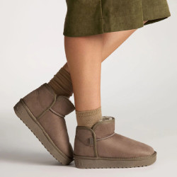 DFRANKLIN SH370021 Scarponcini Moda Donna Pack Nordic Low Basic Sintetico Taupe  Suola Gomma Gambale Caviglia