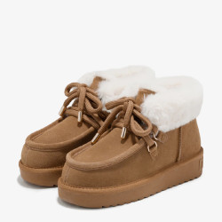 DFRANKLIN SH375006 Scarponcini Moda Donna Pack Nordic Mid Fur Sintetico Beige  Suola Gomma Gambale Caviglia