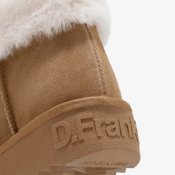 DFRANKLIN SH375006 Scarponcini Moda Donna Pack Nordic Mid Fur Sintetico Beige  Suola Gomma Gambale Caviglia