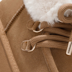 DFRANKLIN SH375006 Scarponcini Moda Donna Pack Nordic Mid Fur Sintetico Beige  Suola Gomma Gambale Caviglia