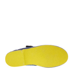 EMANUELA 564 Pantofole Scendiletto Uomo Panno Blu  Suola Gomma