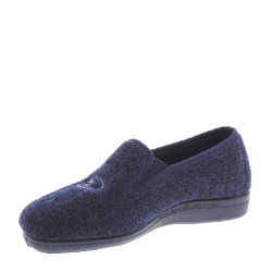EMANUELA 967 Pantofole Scendiletto Uomo Panno Blu  Suola Gomma